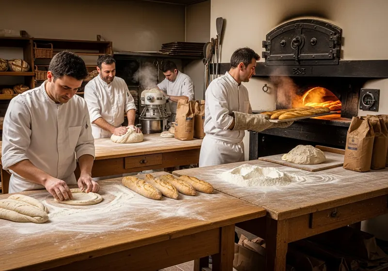 Artisan boulanger au fournil