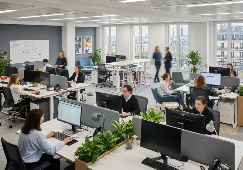 Bureau tertiaire en espace ouvert